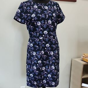 LOFT Blue Sheath Dress with Dolman Sleeves